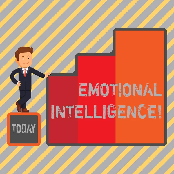 Megjegyzés: érzelmi intelligencia bemutató írás. Üzleti fénykép bemutató kapacitás ellenőrzése, és ne feledje, az érzelmek demonstratingal. — Stock Fotó