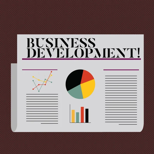 Word tekst intoetsen Business Development. Businessconcept voor ontwikkel- en groeimogelijkheden voor implementeren-organisatie. — Stockfoto