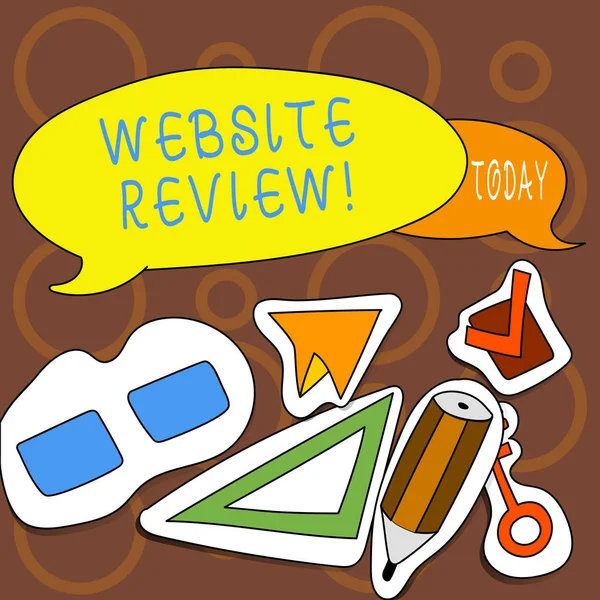 Tekst teken weergegeven: Website Review. Conceptuele foto Homepage evaluatie klant advies tevredenheid Ranking. — Stockfoto