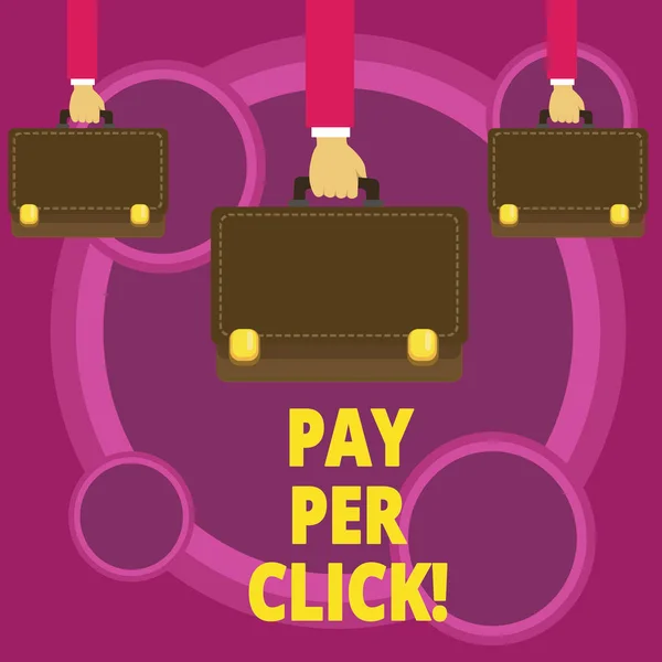 Word metin Pay Per Click yazma. İş kavramı reklamlar Reklam Seo pazarlama ziyaretçilerden para almak için. — Stok fotoğraf