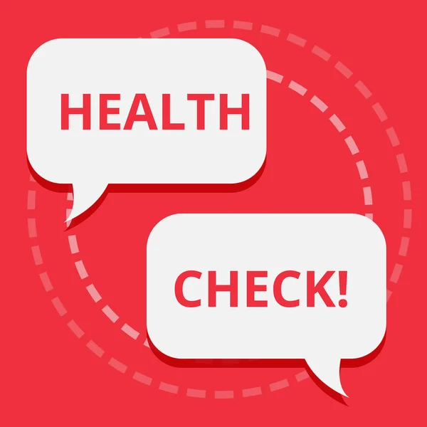 Scrittura concettuale a mano che mostra Health Check. Test di diagnostica per esami medici per prevenire le malattie . — Foto Stock