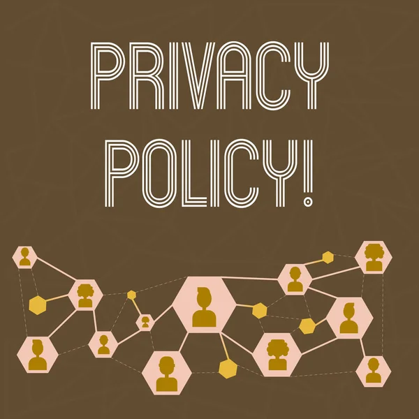 Tekst teken weergegeven: Privacy Policy. Conceptuele foto Document informatie vertrouwelijke gegevensbeveiliging. — Stockfoto