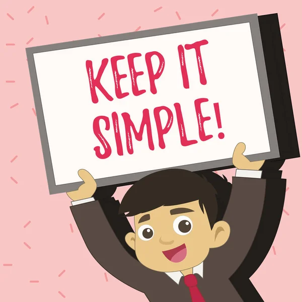 Signo de texto que muestra Keep It Simple. Foto conceptual Simplificar las cosas Fácil de entender Ideas concisas claras . — Foto de Stock