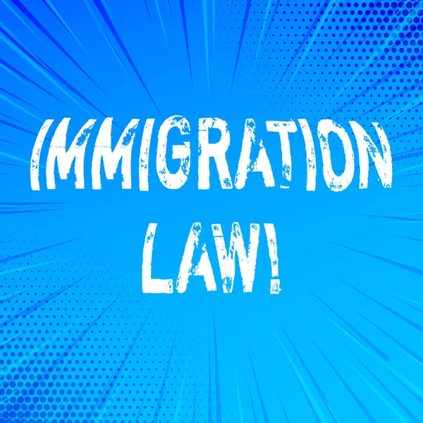 Handskrift text skriver invandringslagstiftningen. Begreppet mening nationella föreskrifter för invandrare utvisning regler. — Stockfoto