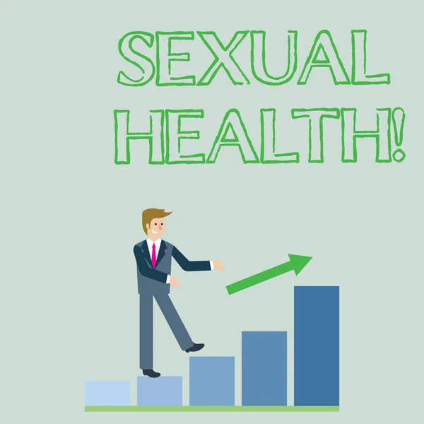 Conceptuele hand schrijven tonen van seksuele gezondheid. Zakelijke foto presentatie van Std preventie gebruik bescherming gezonde gewoonten Sex Care. — Stockfoto