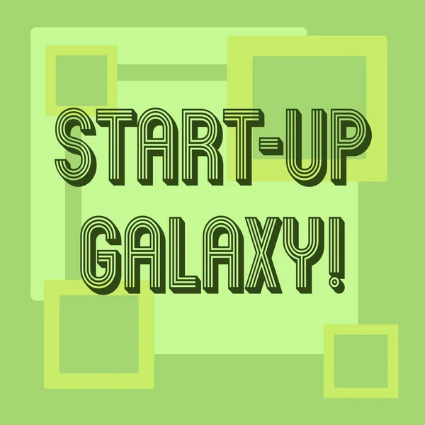 Handgeschreven tekst Start Up Galaxy. Concept, wat betekent dat onlangs naar voren gekomen bedrijf gemaakt door nieuwe ondernemers. — Stockfoto