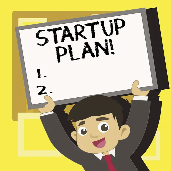 Handgeschreven tekst schrijven Startup Plan. Wat betekent ontwikkeling begint met plannen voor nieuw concept ontstaan bedrijven. — Stockfoto