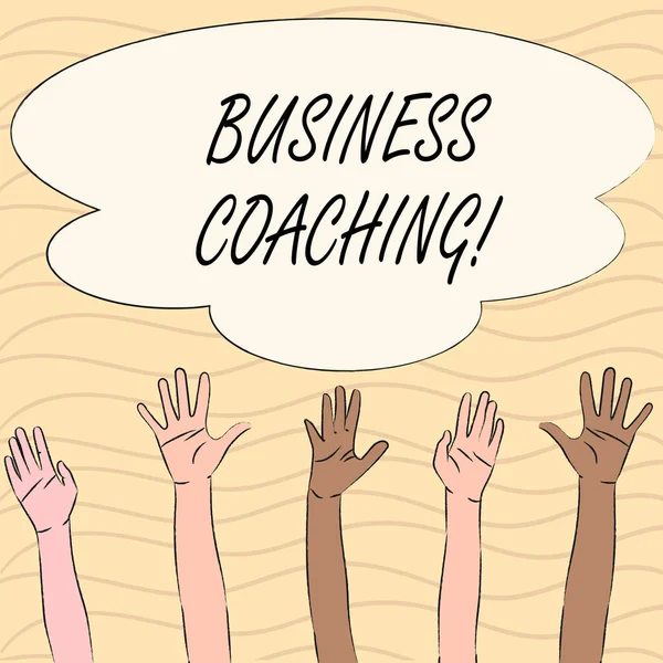 Word writing text Business Coaching. Business concept for consulting expert your field Experience improvement. — Stock Photo, Image