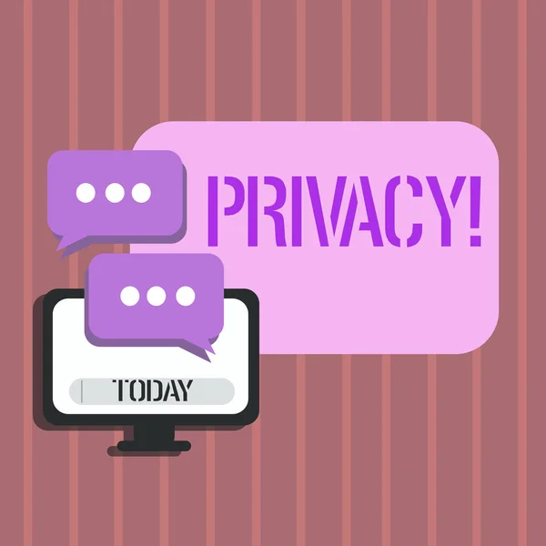 Parola di scrittura del testo Privacy. Concetto di business per il diritto di mantenere segrete le questioni e le informazioni dimostrative . — Foto Stock