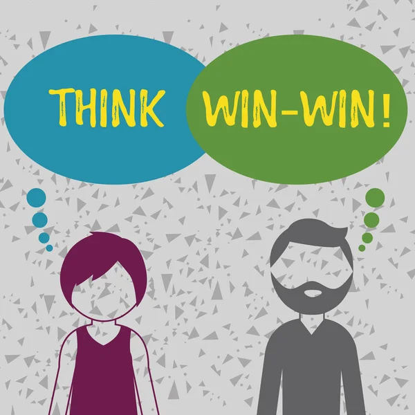 Texto de escritura de palabras Think Win Win. Concepto de negocio para la estrategia de negociación para que ambos socios obtengan beneficios . — Foto de Stock