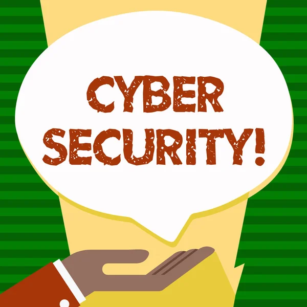 Handskrift text Cyber Security. Begreppet mening Online förebyggande attacker virus krypterar Information. — Stockfoto