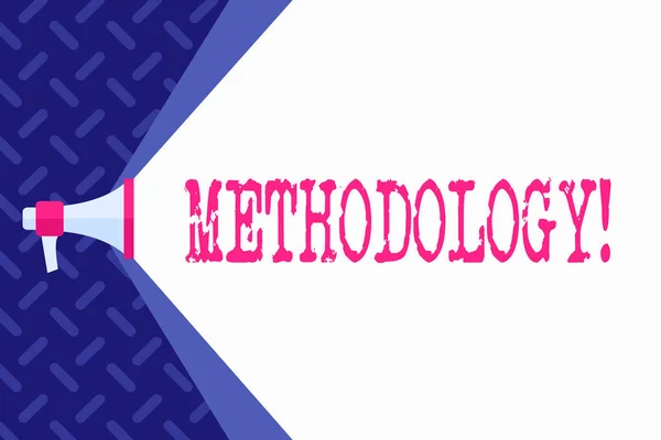 Word tekst intoetsen methodologie. Businessconcept voor systeem van methoden gebruikt in een studie of activiteit stappen te volgen. — Stockfoto