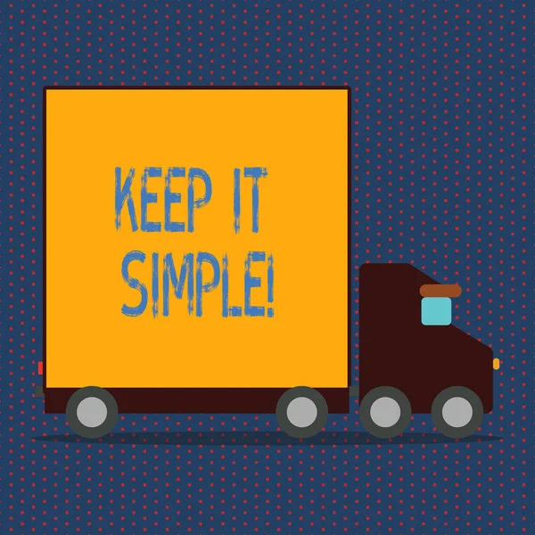 Texto de escritura de palabras Manténgalo Simple. Concepto de negocio para simplificar las cosas Fácil Ideas concisas claras . —  Fotos de Stock