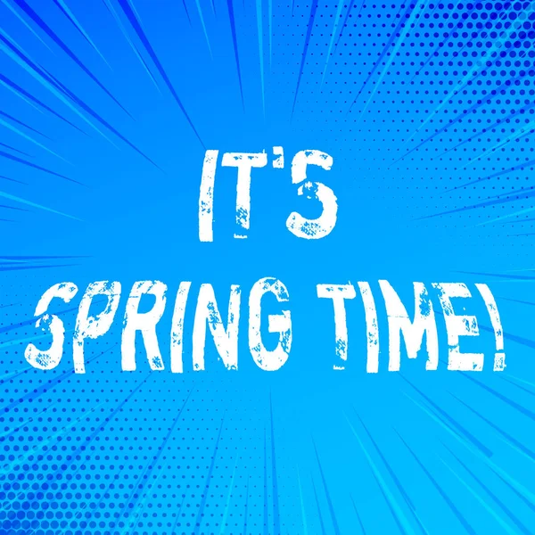 Manuscrito texto escrito It S Spring Time. Conceito significado Mês com ótimo tempo Flores ensolaradas . — Fotografia de Stock