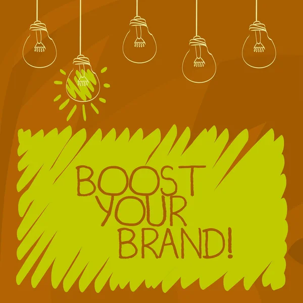 Ecriture conceptuelle montrant Boost Your Brand. Photo d'affaires mettant en valeur améliorer votre nom de modèles dans votre domaine vaincre les concurrents . — Photo