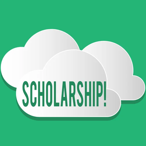 Handskrift text stipendium. Begrepp som betyder Grant eller betalning till stödja utbildning akademisk studie. — Stockfoto