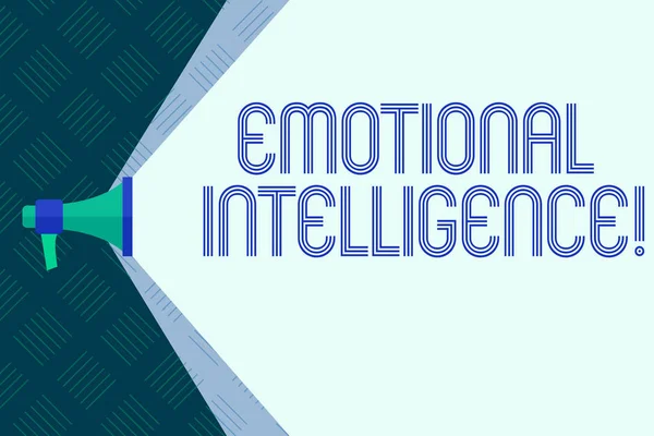 Написание текста Эмоциональный интеллект. Бизнес-концепция для способности контролировать и осознавать демонстрационные эмоции . — стоковое фото