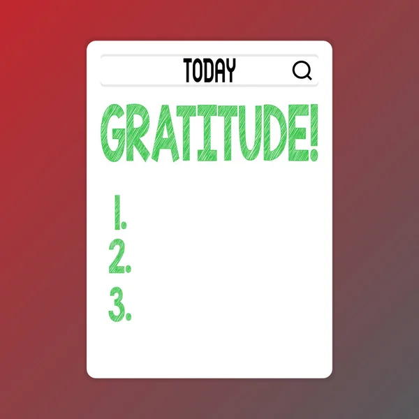 Uwaga: pisanie okazując wdzięczność. Biznesowe zdjęcie prezentujący jakość jest wdzięczny uznanie wdzięczność potwierdza. — Zdjęcie stockowe