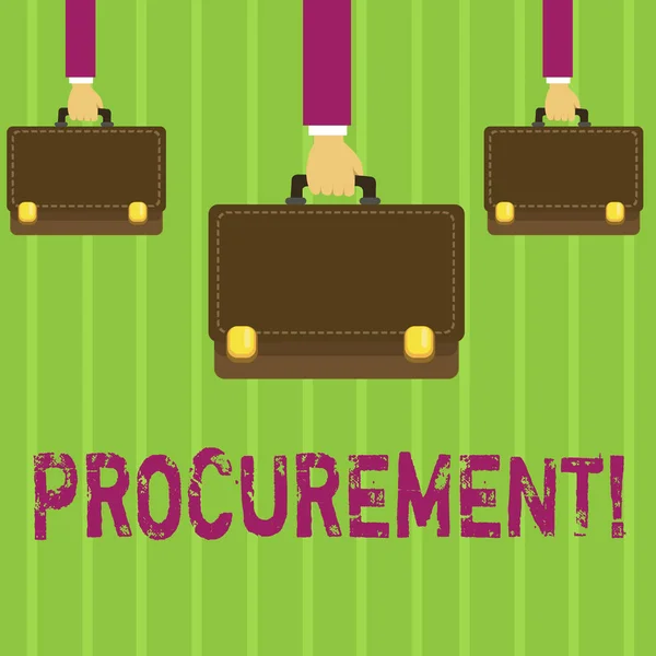 Word writing text Procurement. Business concept for Obtaining Procuring Something Purchase of equipment and supplies. — Stock Photo, Image