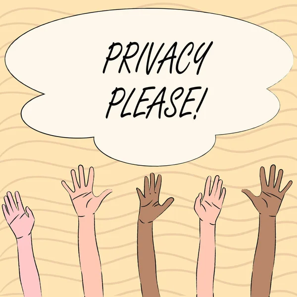Текст, написанный словом Privacy Please. Бизнес-концепция для Давайте будем тихими расслабиться Не беспокоить . — стоковое фото