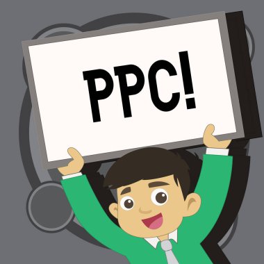 Ödeme başına tıklatın reklam stratejileri doğrudan trafik Web sitelerine vitrine Ppc. iş fotoğraf gösterilen not yazma.