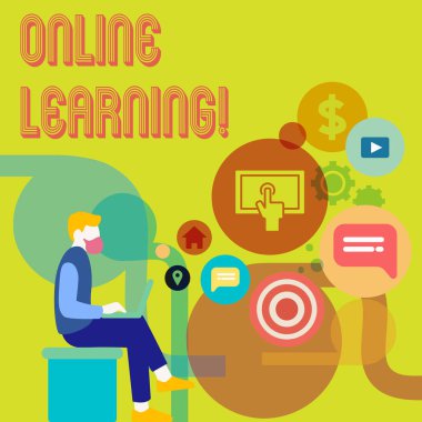 Word metin yazma Online öğrenme. Uzaktan eğitim elektronik eğitim teknolojisi için iş kavramı.