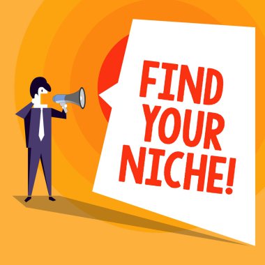 Word metin bul Your Niche yazma. Arama alanı seçim karar eğitimin iş için iş kavramı.