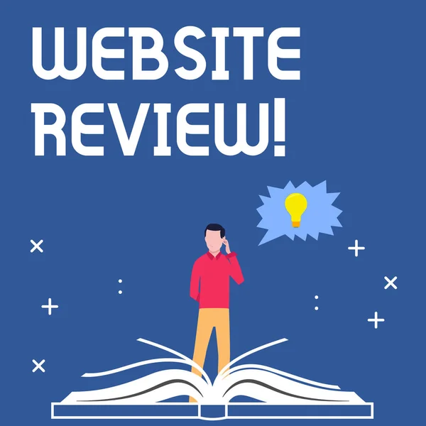 Handgeschreven tekst Website Review schrijven. Begrip betekenis Homepage evaluatie klant advies tevredenheid Ranking. — Stockfoto