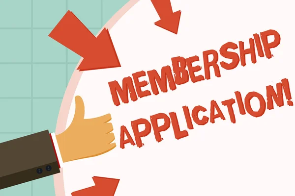 Текстовый знак, показывающий заявку на членство. Концептуальная фотография Регистрация для присоединения к группе или организации . — стоковое фото