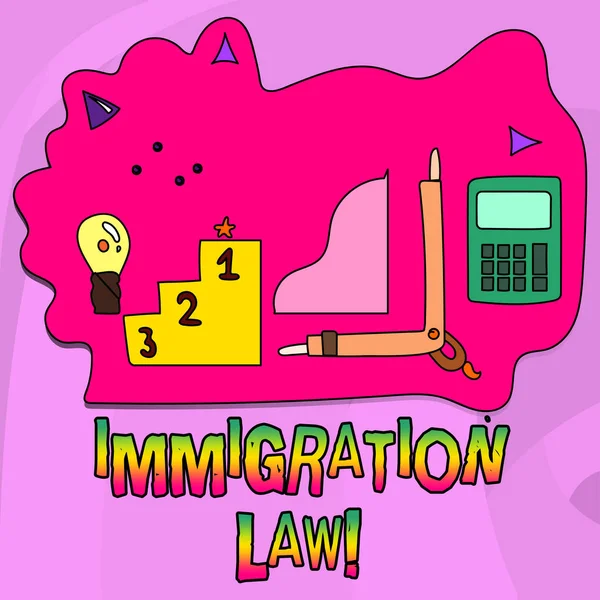 Texto de escritura de palabras Ley de Inmigración. Concepto empresarial de las normas nacionales de deportación de inmigrantes . —  Fotos de Stock