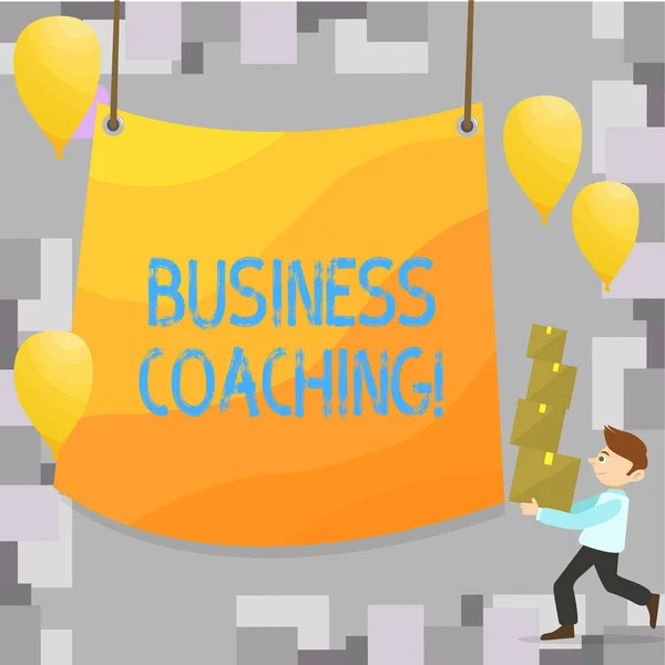 Nota de escritura que muestra Business Coaching. Foto de negocios mostrando consultoría experto en su campo Mejora de la experiencia . — Foto de Stock