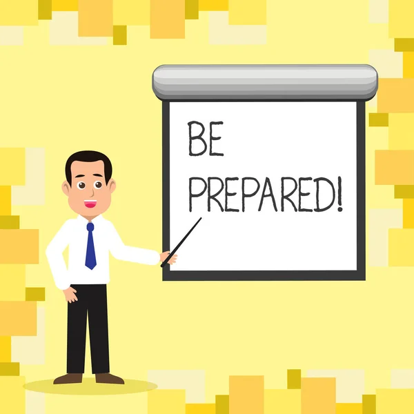 Word schrijven tekst worden voorbereid. Businessconcept voor verblijf klaar willen een gelegenheid jezelf voorbereiden. — Stockfoto