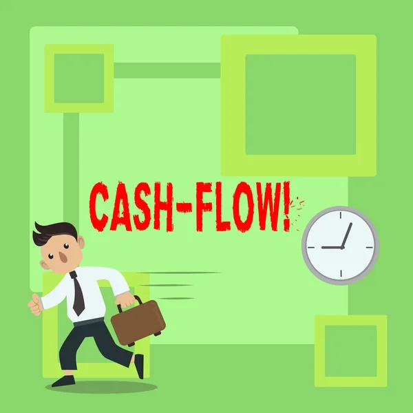 A kézírás szöveg Cash-Flow. Koncepció, azaz virtuális mozgását a pénz a cég pénzügyi osztályának statisztika. — Stock Fotó