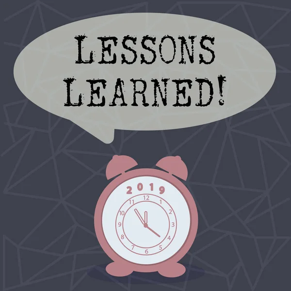Text sign showing Lessons Learned. Conceptual photo Experiences that should be taken into account in the future. — Stock Photo, Image