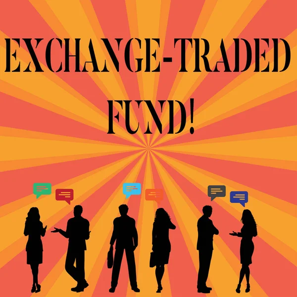 Segno di testo che mostra Exchange Traded Fund. Foto concettuale Titoli negoziabili che tracciano un indice azionario . — Foto Stock