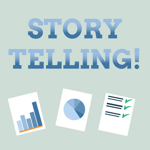 Handgeschreven tekst verhaal vertellen. Begrip betekenis Tell of schrijven korte verhalen persoonlijke ervaringen. — Stockfoto