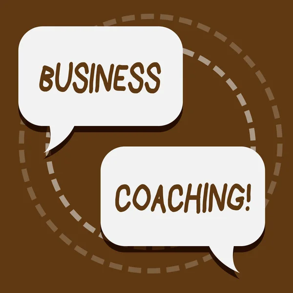 Signo de texto que muestra Business Coaching. Experto en consultoría fotográfica conceptual su campo Mejora de la experiencia . —  Fotos de Stock