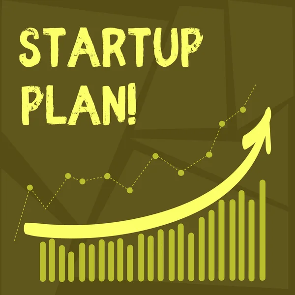 Conceptuele hand schrijven weergegeven: Startup Plan. Zakelijke foto tekst ontwikkeling begint met plannen voor nieuwe ontstaan ondernemingen. — Stockfoto