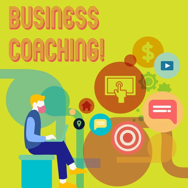 Texto de escritura de palabras Business Coaching. Concepto de negocio para consultoría experto su campo Mejora de la experiencia . — Foto de Stock