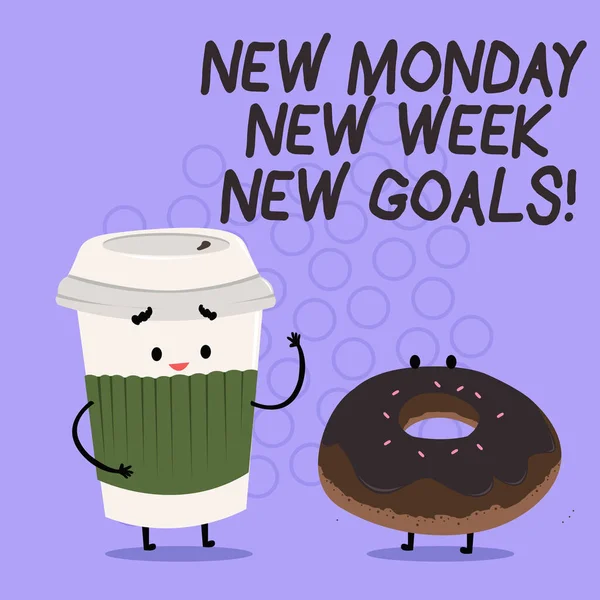 Konzeptionelle Handschrift, die neue Montag neue Woche neue Ziele zeigt. Geschäftstext nächste Woche Vorsätze, um Ziele zu tun Liste Ziele. — Stockfoto