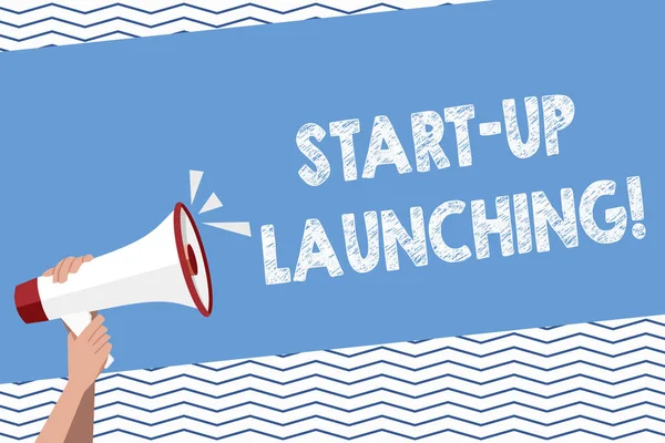 Conceptuele hand schrijven tonen Start Up lancering. Zakelijke foto tekst starten begin strategieën van een bedrijf onlangs naar voren gekomen. — Stockfoto