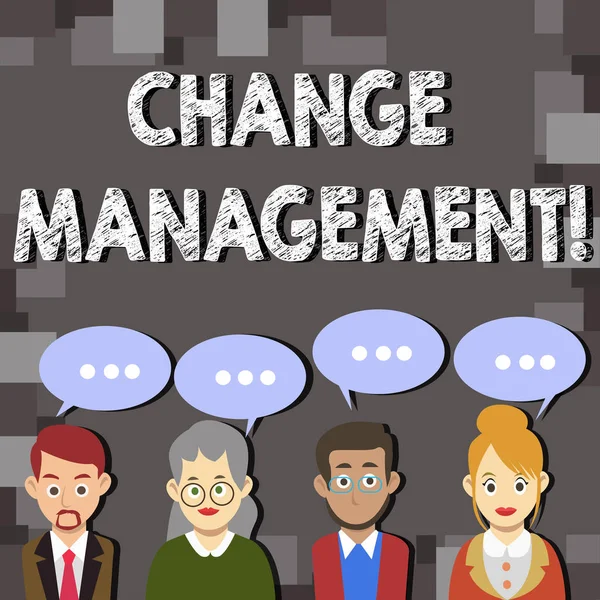 Megjegyzés: találat, Change Management írás. Üzleti fénykép bemutató csere vezetésének, vagy az emberek a felelős csere. — Stock Fotó