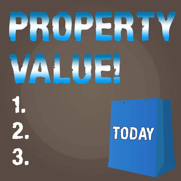 Scrittura a mano concettuale che mostra il valore della proprietà. Business photo text Stima di Valore Immobiliare Valutazione Residenziale . — Foto Stock