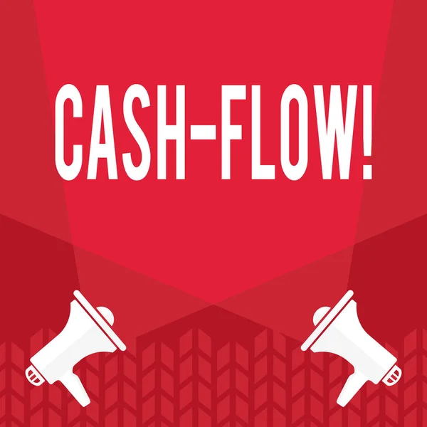 Szó szöveg írása Cash-Flow. Üzleti koncepció a virtuális mozgás, a pénzt a cég pénzügyi osztályának statisztika. — Stock Fotó