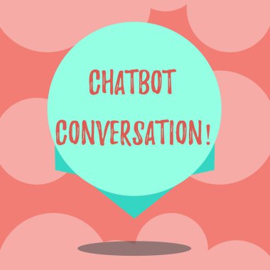 Sohbet etmek konuşma gösterilen not yazma. Sohbet sanal asistan yapay zeka fotoğraf gölge ve tasarım kenarında boş renk daire yüzen ile vitrine iş fotoğraf.