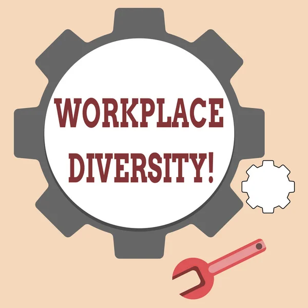 Handwriting text writing Workplace Diversity. Concept meaning Different race gender age sexual orientation of workers.
