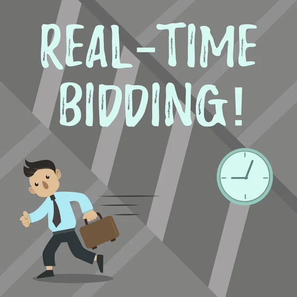 Word writing text Real Time Bidding. Business concept for Buy and sell advertising inventory by instant auctions. — Stock Photo, Image