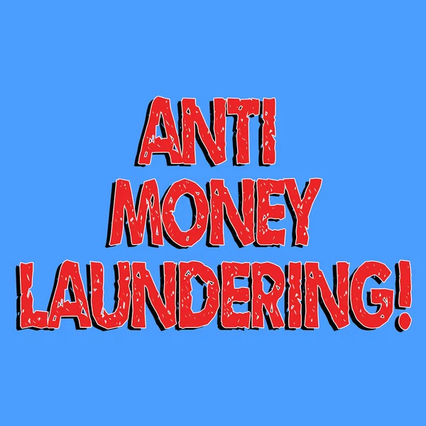 Text sign showing Anti Money Laundering. Conceptual photo entering projects to get away dirty money and clean it.