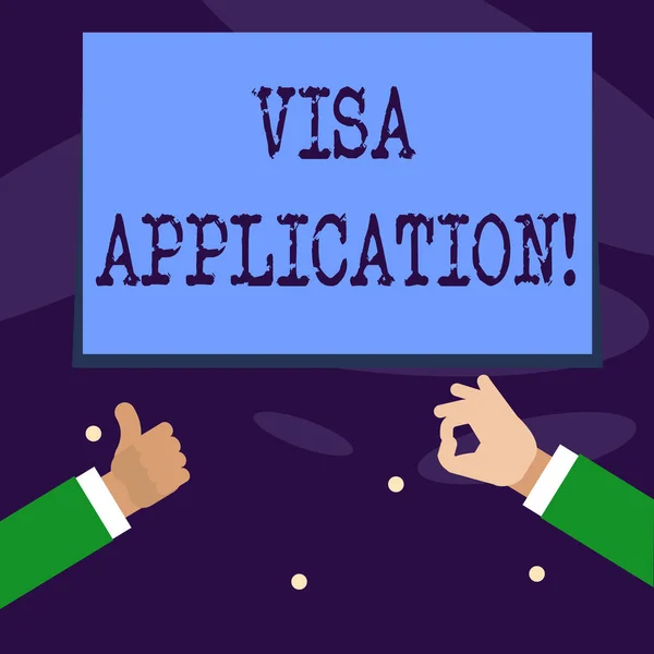 Aplikace Word psaní textu žádosti o vízum. Obchodní koncept pro list poskytnout základní informace. — Stock fotografie