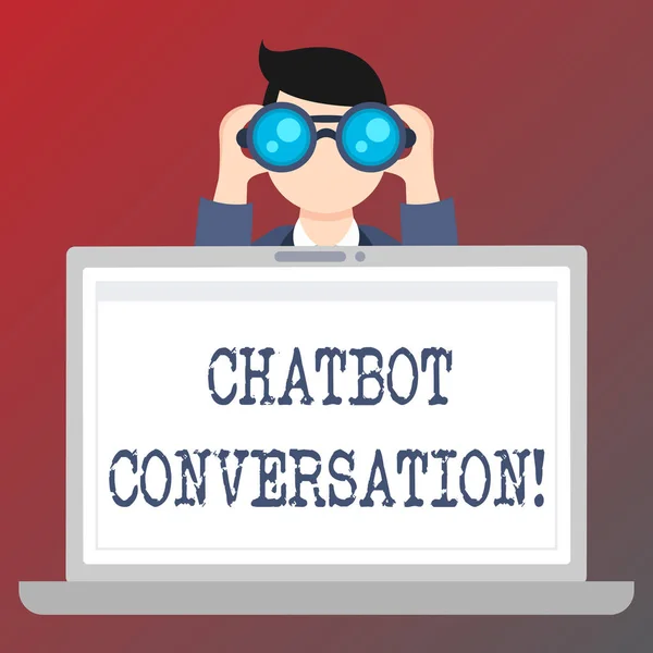 Scrittura di testi a mano Chatbot Conversazione. Concetto significato Chiacchierare con assistente virtuale intelligenza artificiale . — Foto Stock